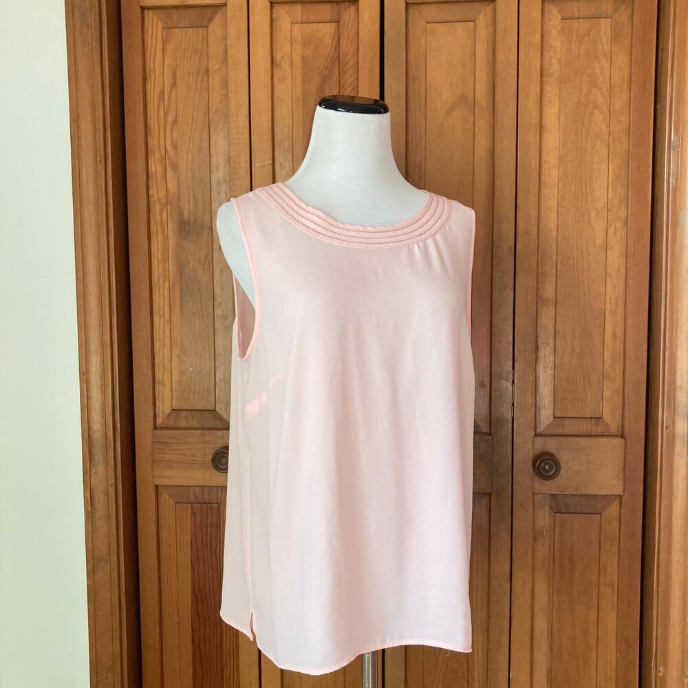 Talbots Delicate Pink Chiffon Pullover Top, Size LP